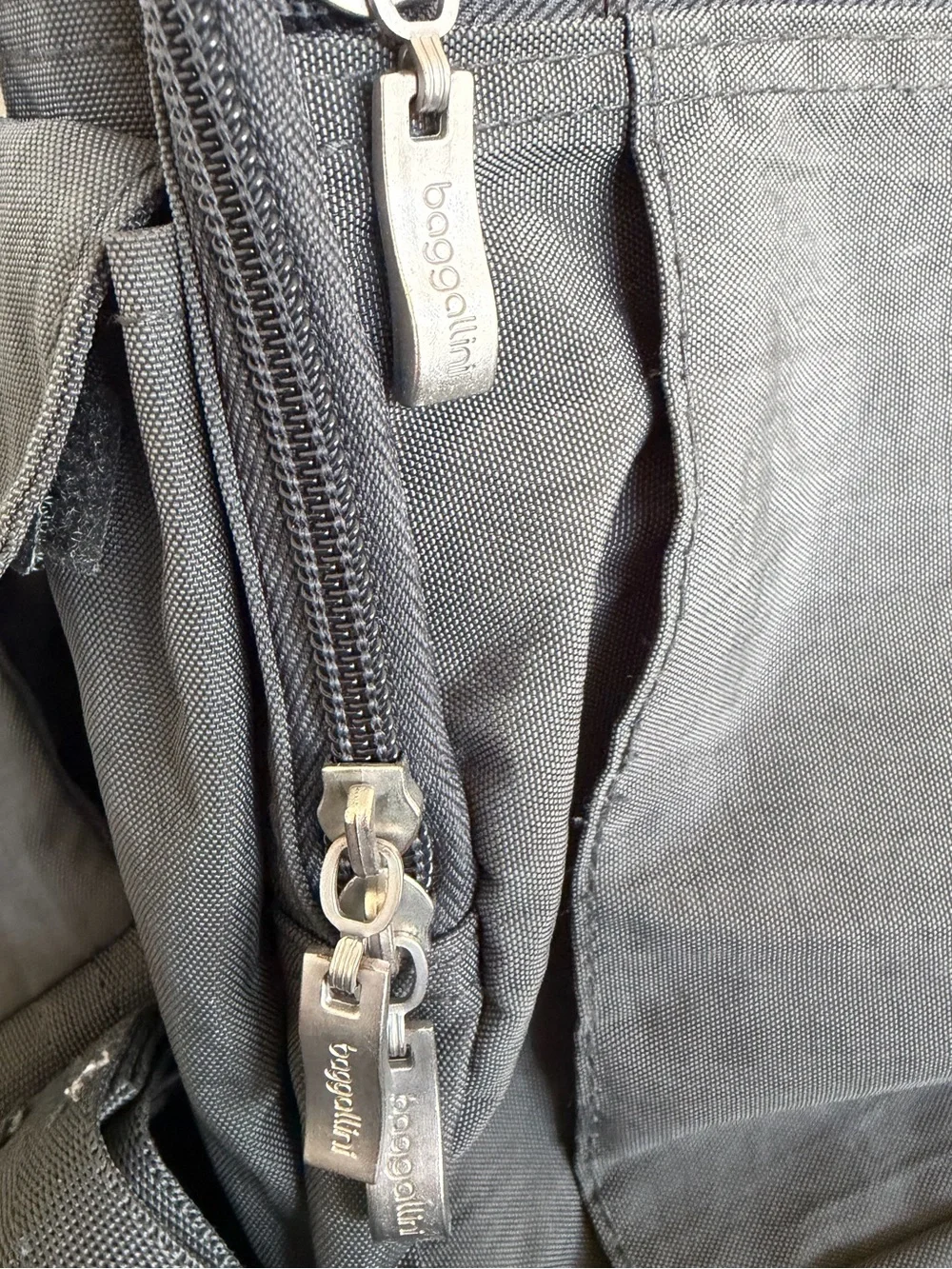 Baggallini Charcoal Gray Nylon Crossbody Travel Organizer Bag